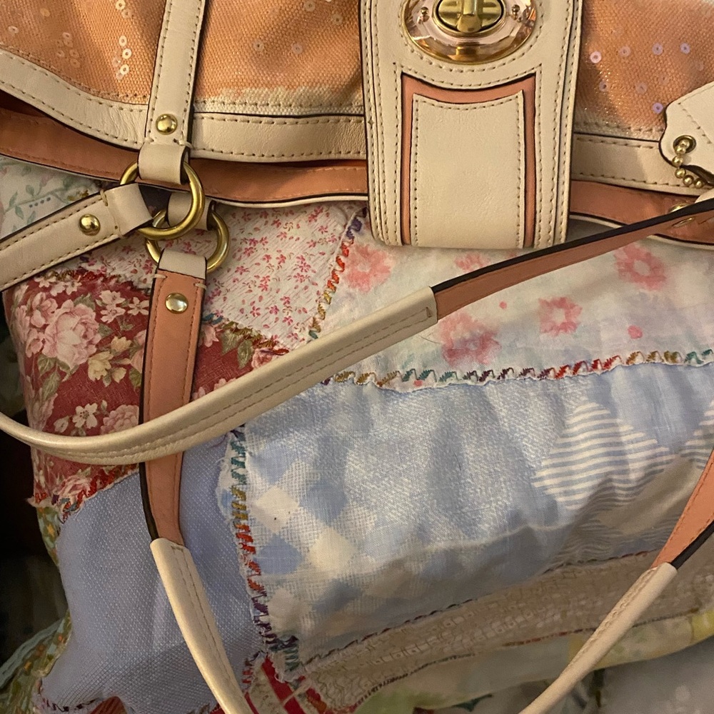 Coach Elegant Shell-Embroidered Tote Bag - Picture 10 of 11